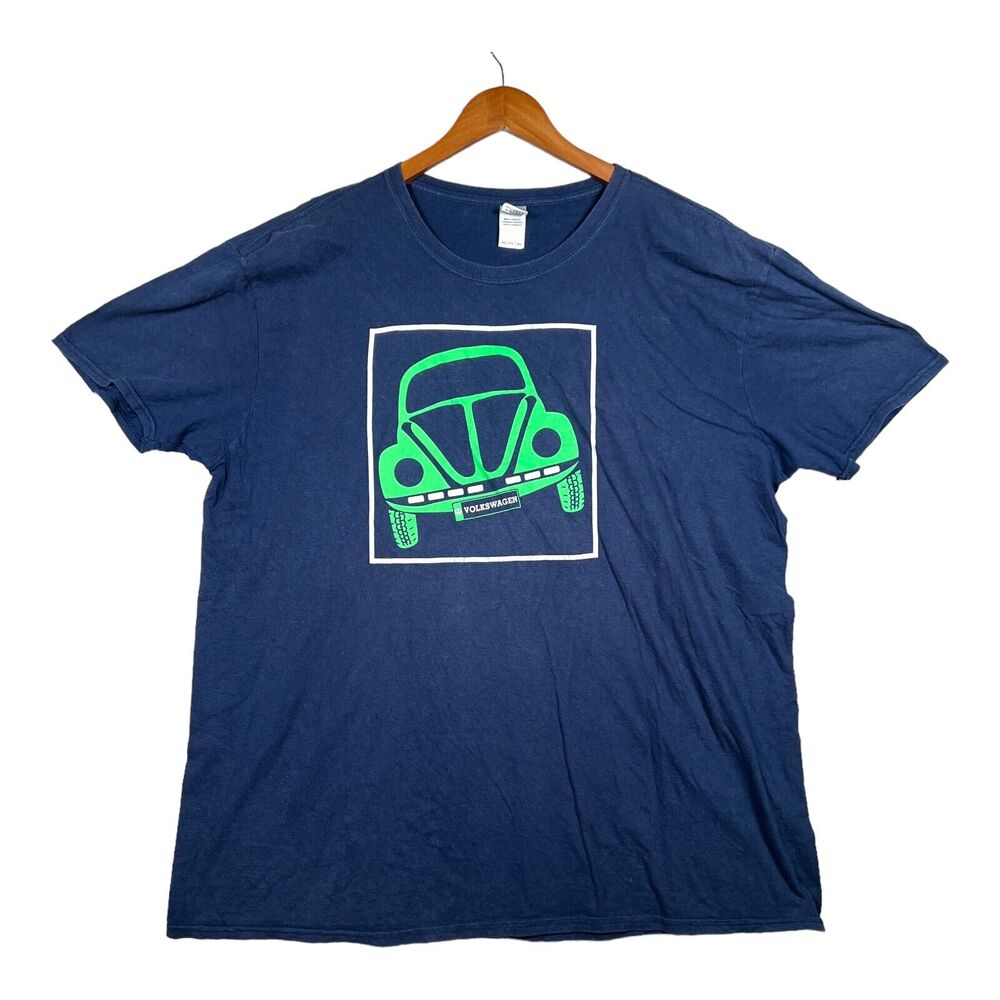 VW Beetle Bug Cruising Vtg Car Cruise T Shirt Tee Blue Racing Box USA Adult 2XL